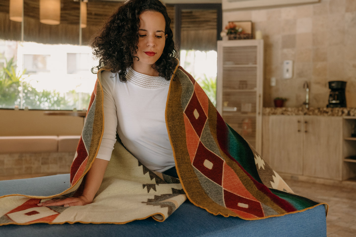 Alpaca Wool Throw, Large Alpaca Throw Softest Throw Teal Throw Throw Over Picnic blanket Bed throws Wool Throw