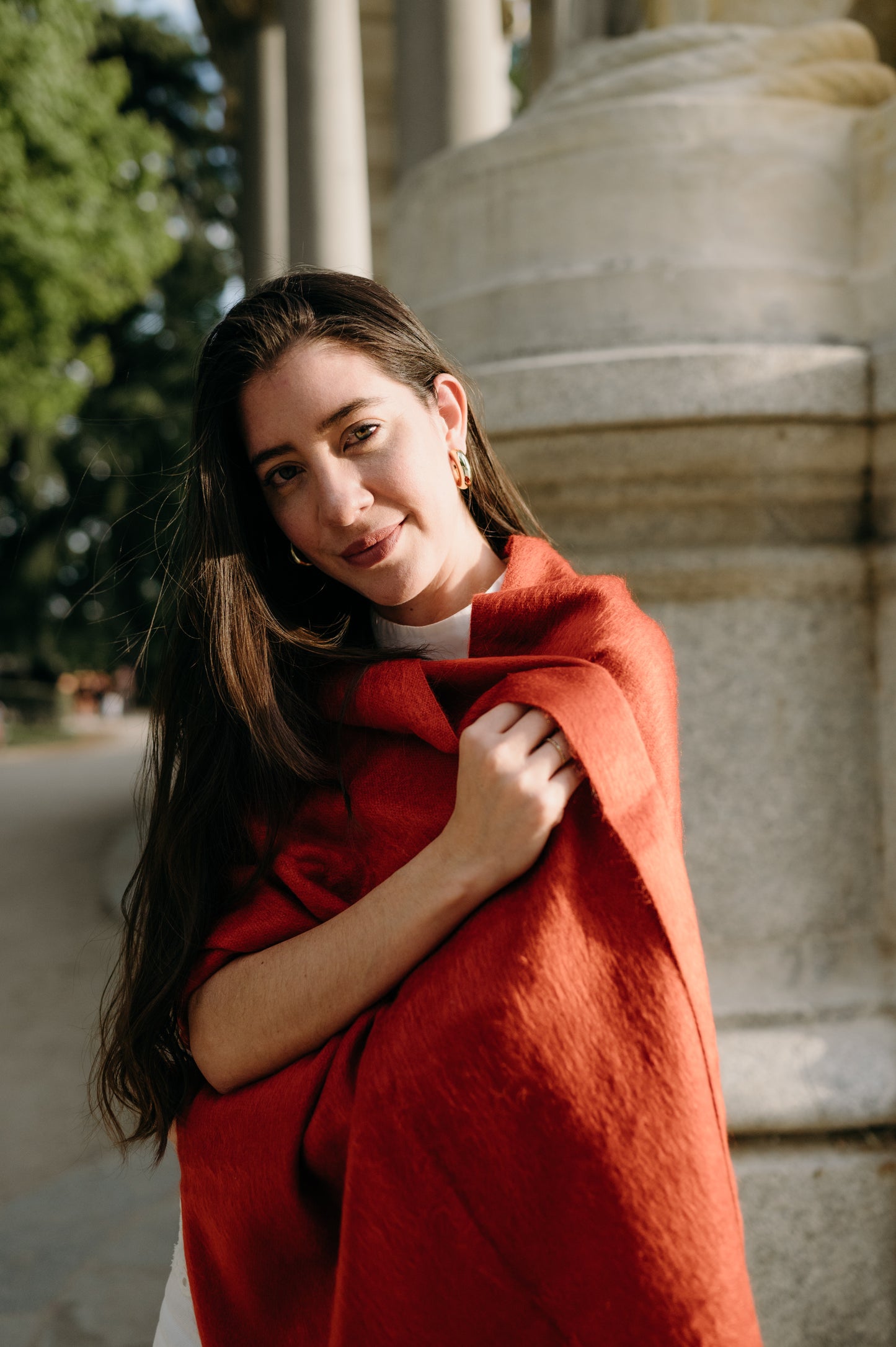 Alpaca Shawl Terracotta Alpaca Shawl Thin Wool  Scarf, Burnt Orange Winter, Rust Bride Cover Up Evening Wedding Shawl,  Shawl for dress.